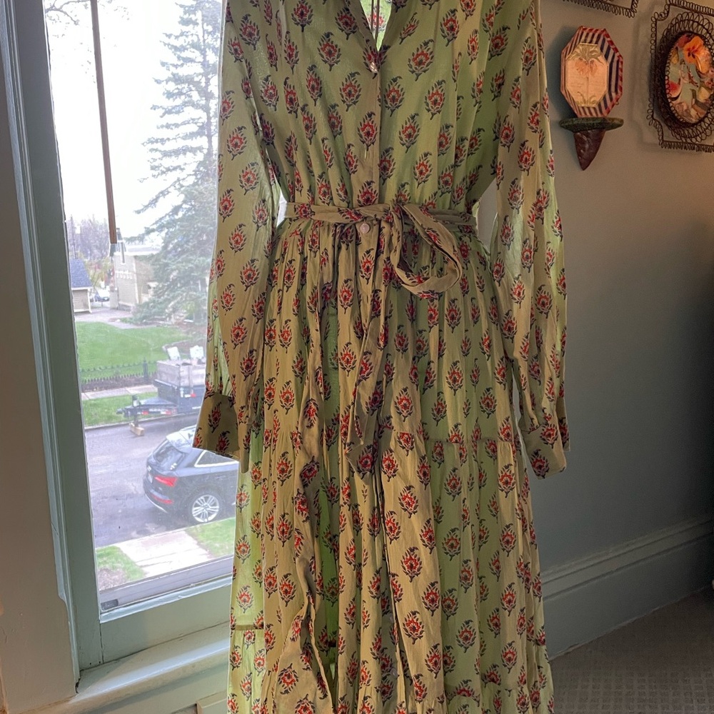 Roberta Roller Rabbit Green Long Sleeve Sundress